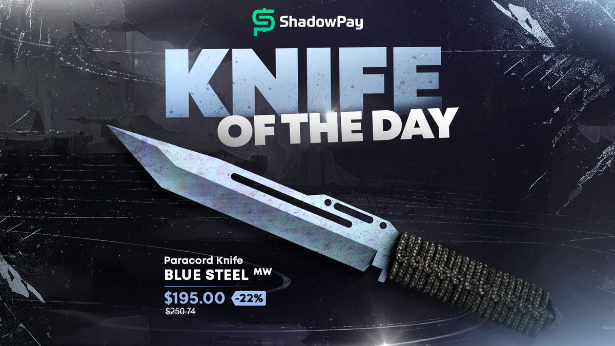 ShadowPaycom's tweet photo. A Nice Paracord Knife | Blue Steel for a nice price 🤩 
Come check it out here - https://t.co/qV6Ir2iJKG 
#csgo #csgoskins #shadowpay #shadowpaycom #csgotrades #counterstrike #csgoskin #csgoknife #csgogiveaway #csgogiveaways #gaming #esports #source2 #csgo2 #csgocase #csgocases https://t.co/jTmLNoYizP