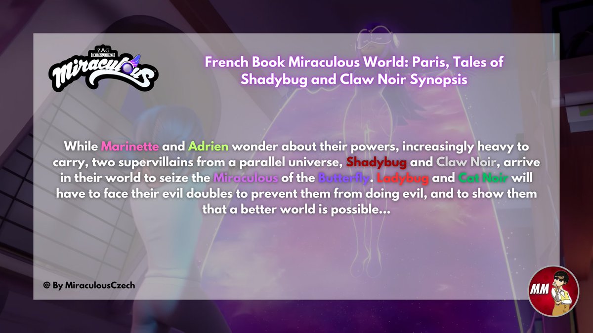 Miraculous News World ❄️ on X: 🐞 Source: From the book novel Miraculous World, Paris: Tales of Shadybug and Claw Noir Novel' ✨️ Credits: @mlbfanfr / X