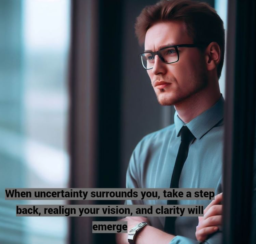 Trailblazerpm's tweet photo. When uncertainty surrounds you in the midst of chaos, it's essential to pause and take a step back from the situation. 
#scrummaster #projectmanagement #productdesign #projectmanager #programmanager #trailblazerpm #confusion #confusedmind #uncertainity #clarity #vision https://t.co/iWFBY0n2pS