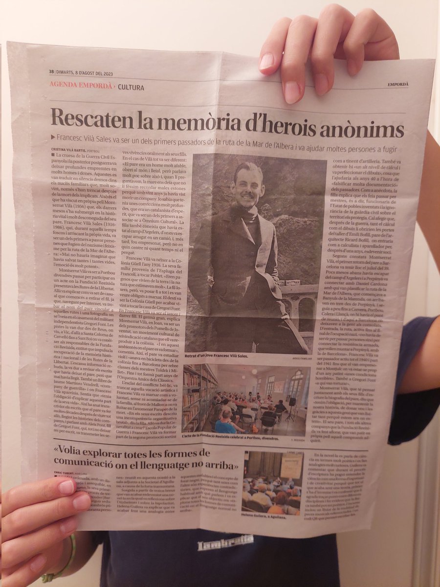 reeixida's tweet image. 👉L&apos;article sencer de les #Rutesdelallibertat que van ser utilitzades
pels independentistes catalans per entrar a la Catalunya ocupada per Franco el juliol de 1939, i pocs mesos més tard per #Walterbenjamin per escapar dels nazis fins entrar a Portbou.
emporda.info/cultura/2023/0…