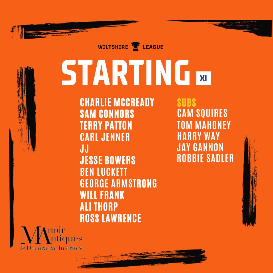 Todays 1st team starting line up away at Melksham.