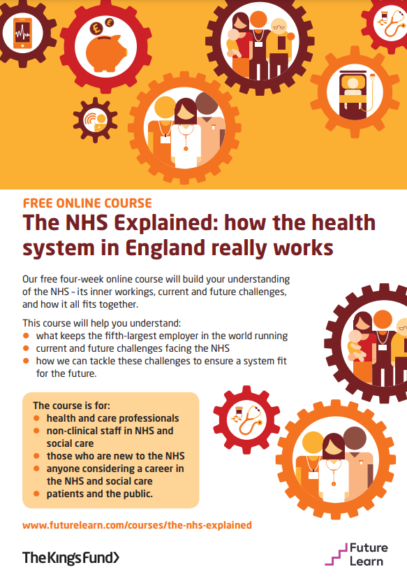 Join 36,000 other people who have signed up for a free online course from @TheKIngsFund to learn how the NHS really works. The syllabus covers the history behind the NHS, how it operates & current & future challenges. It's open to everyone. For more information: