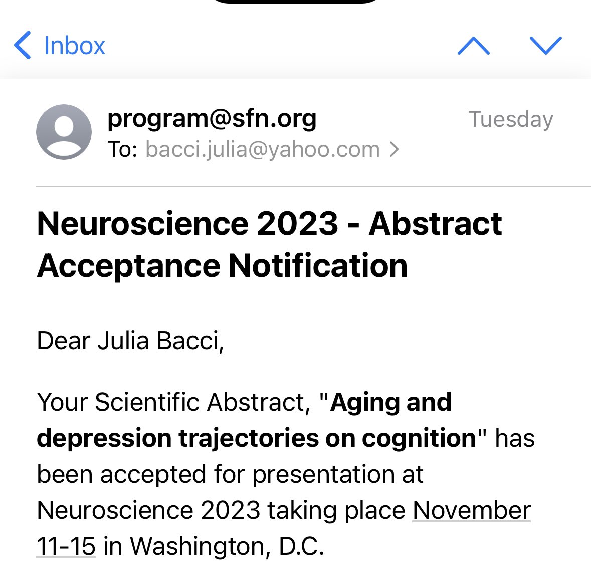 JuliaRBacci's tweet photo. So excited to be presenting at #SfN23!!! https://t.co/DjZvvfxKxg