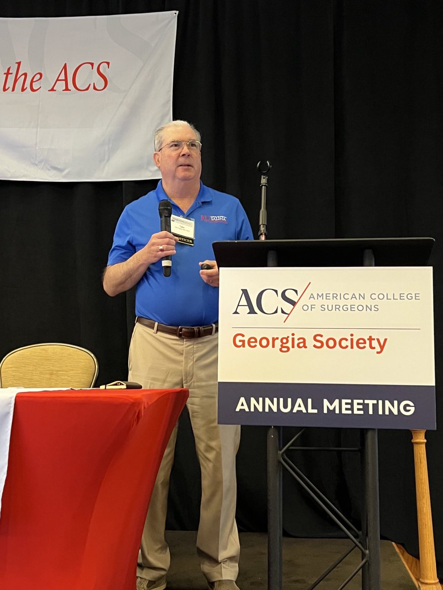 JsharmaSharma's tweet photo. Dr Tyler Hughes 1st VP ⁦@AmCollSurgeons⁩ discussed advocacy and leadership for Surgeons, #puttingpatientfirst ⁦@GaSACS⁩ https://t.co/h8Ask0VYrg