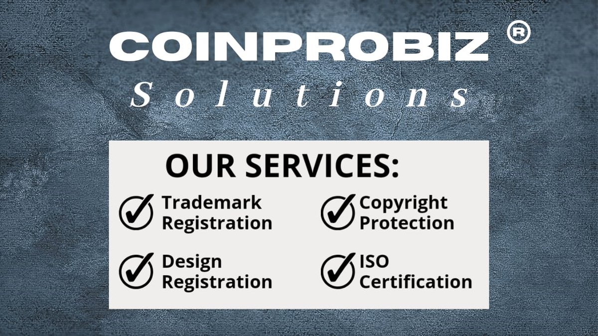 cssanjaygr's tweet photo. COINPROBIZ®SOLUTIONS

Our Intellectual Property Services: Safeguarding Your Innovations!

We take pride to be associated with more than 4,500 REGISTERED Trademarks for our esteemed clients across India. https://t.co/DA29K1cDRS