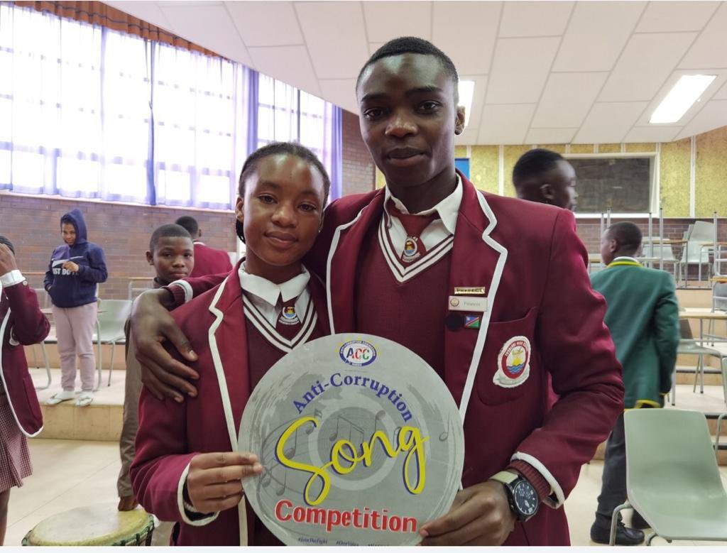NBCNamibia's tweet photo. Tutaleni HS, and Duinesig SS participated in the Anti-Corruption Song Competition in Erongo region on 12 August 2023 in Walvis Bay 

#JoinTheFight 
#OneVoice
#NACSAP https://t.co/yYuEnNaQc0