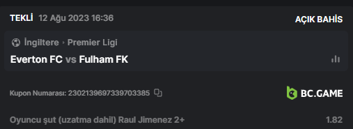 burcidovic's tweet photo. Everton - Fulham
Raul Jimenez 2+ şut çeker 1.82
#Stake7
Fulham'ın yeni forveti. Mitroviç yedek, kadroda olmasına şaşırdım oyuna alınma ihtimali var stake o yüzden biraz düşürdüm.
Bol şanslar https://t.co/KQCVgTUPL8