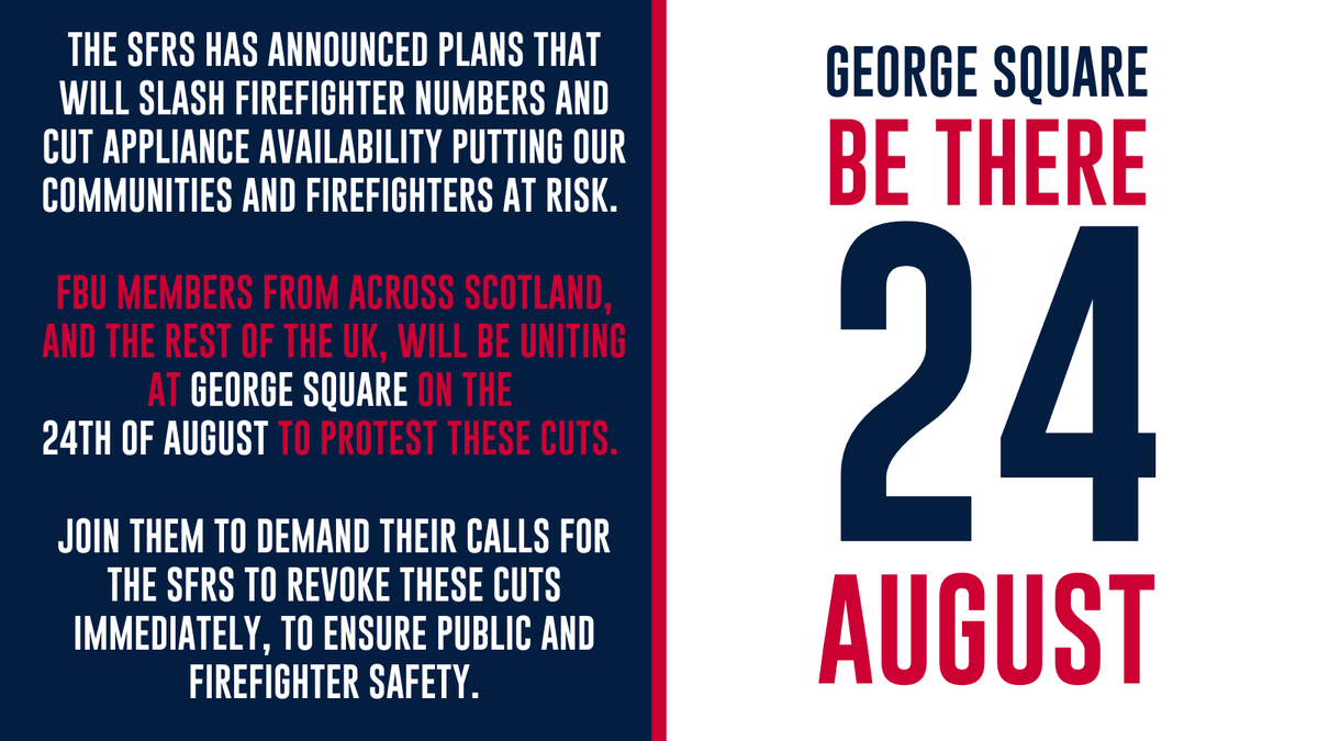 #CutsLeaveScars - and we can't afford to let them happen. Join @FBUScotland in George Square in Glasgow on 24th August. If you're an FBU member from outside Scotland, contact your region about attending.