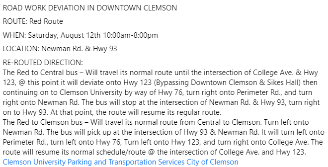 CATbus200's tweet photo. @clemson_parking @CityofClemson https://t.co/OOYkWA0eNb