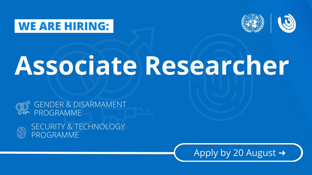 💼 Job Opportunity!

➡️ Do you have experience with research &amp; analysis?
➡️ Do you have knowledge of #gender issues in international security?
➡️ Are you interested in gender mainstreaming in #cybersecurity &amp; #AI?

👀 We're looking for you!

More info 🔗unidir.org/GenderSecTecAR