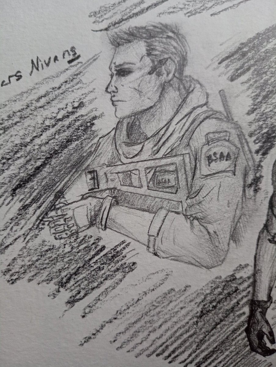 Давнишний мой рисунок. Захотелось его сюда выложить, чтобы не пропадал. 
#PiersNivans #ResidentEvil6