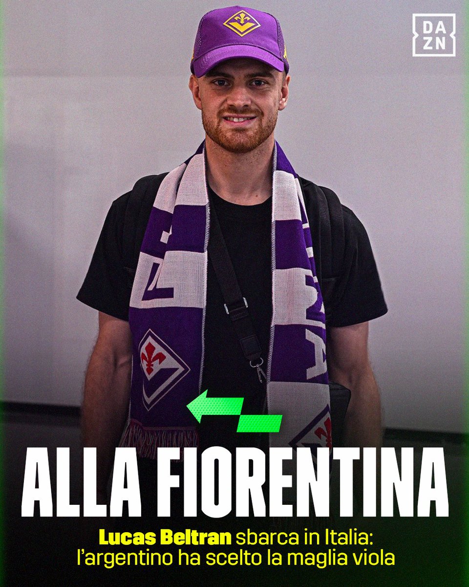DAZN_IT's tweet photo. Beltran 🛬 Fiorentina⚜️
Ora le visite mediche e la firma ✍️🟣

📸 @acffiorentina 

#Fiorentina #Beltran #DAZNMercato #DAZN https://t.co/cxnlmCd9Zb