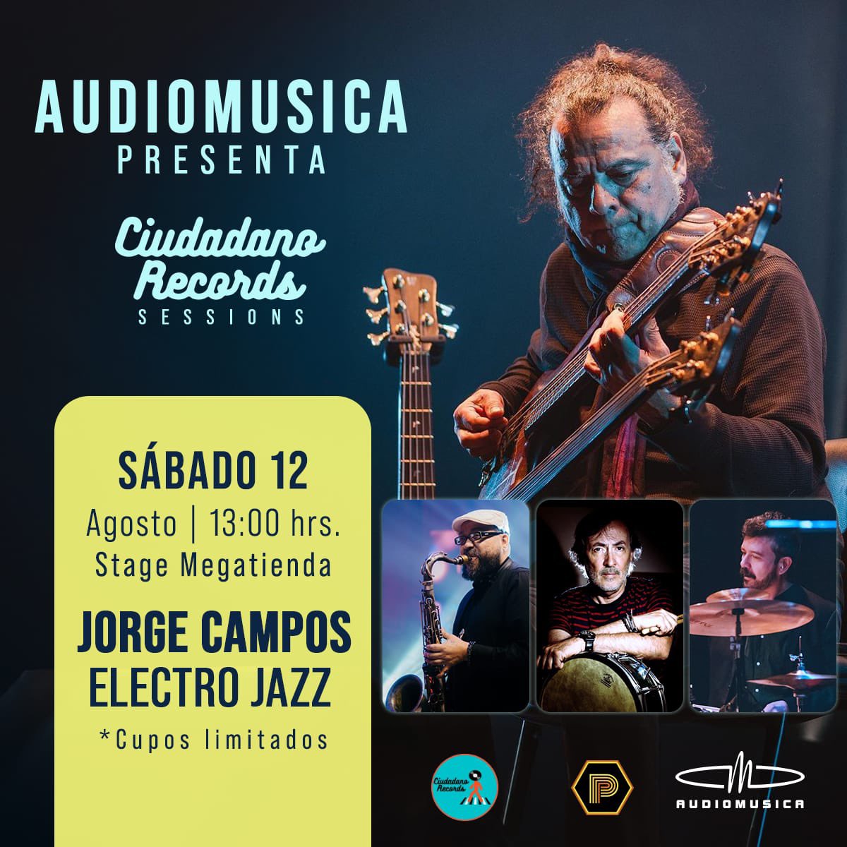 jeburdcister's tweet photo. Hoy a las 13:00 estaré acompañando a Jorge Campos, todo el jazz fusion y la vanguardia chilensis.
Entrada gratuita, megatienda audiomusica. #jazz #jazzfusion #jazzrock #musicachilena #jorgecampos #maxialarcon #alejandroesoinosa #joseburdiles #ciudadanorecords #audiomusica https://t.co/YuSocvsdwP