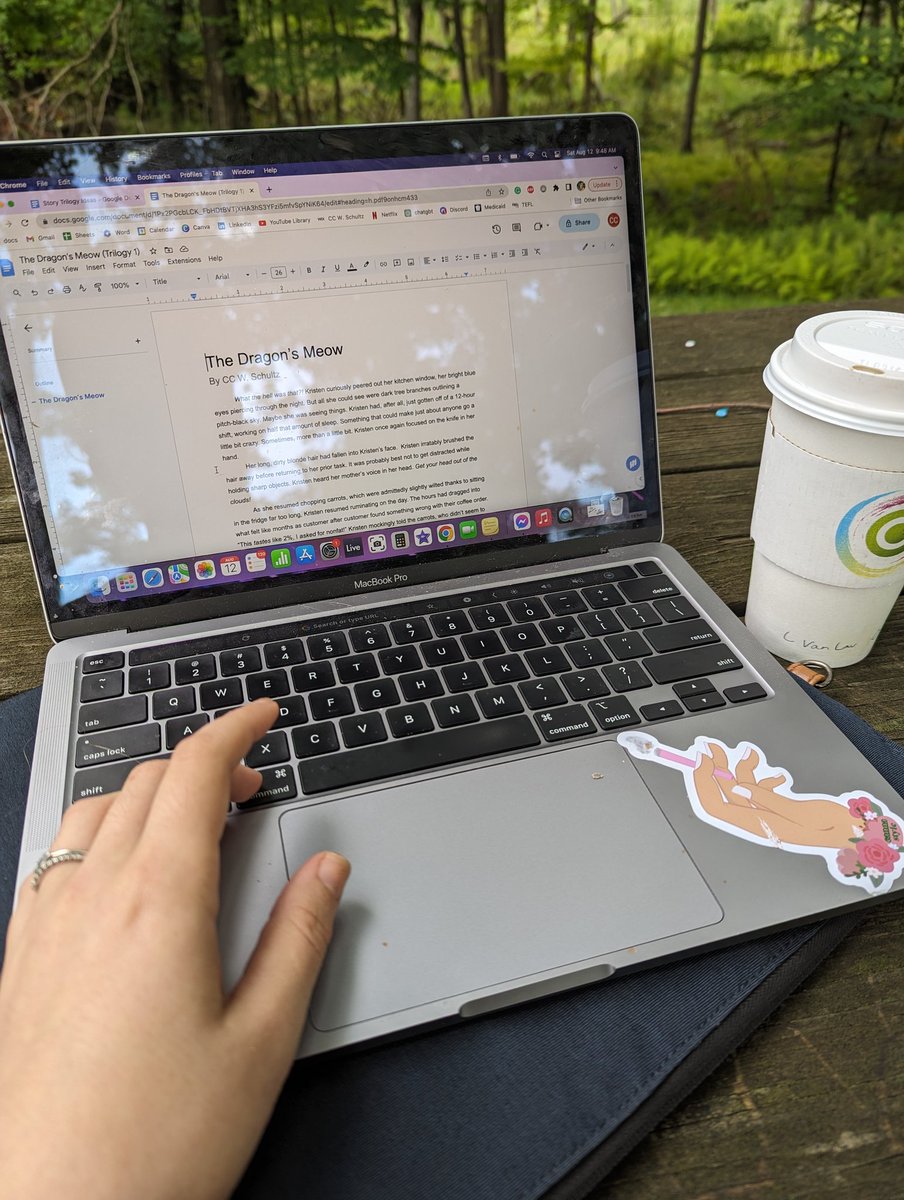 CCWSchultz's tweet photo. Just working on my short story🩷 And praying it doesn't start raining on me😅 https://t.co/9707YjwMRU