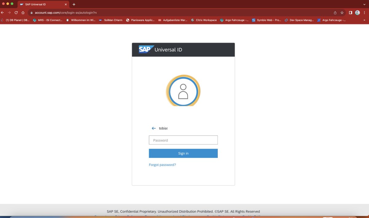 tobiashofmann's tweet photo. Why, WHY! is there no option for: remember my session? Seriously, WHY??? Who thought that not remembering that I just logged on is a good decision?

And WHY is the footer hidden? Why do I have to scroll down to see the link?
#sap #universalid #fubar https://t.co/a7YzJd6o0r