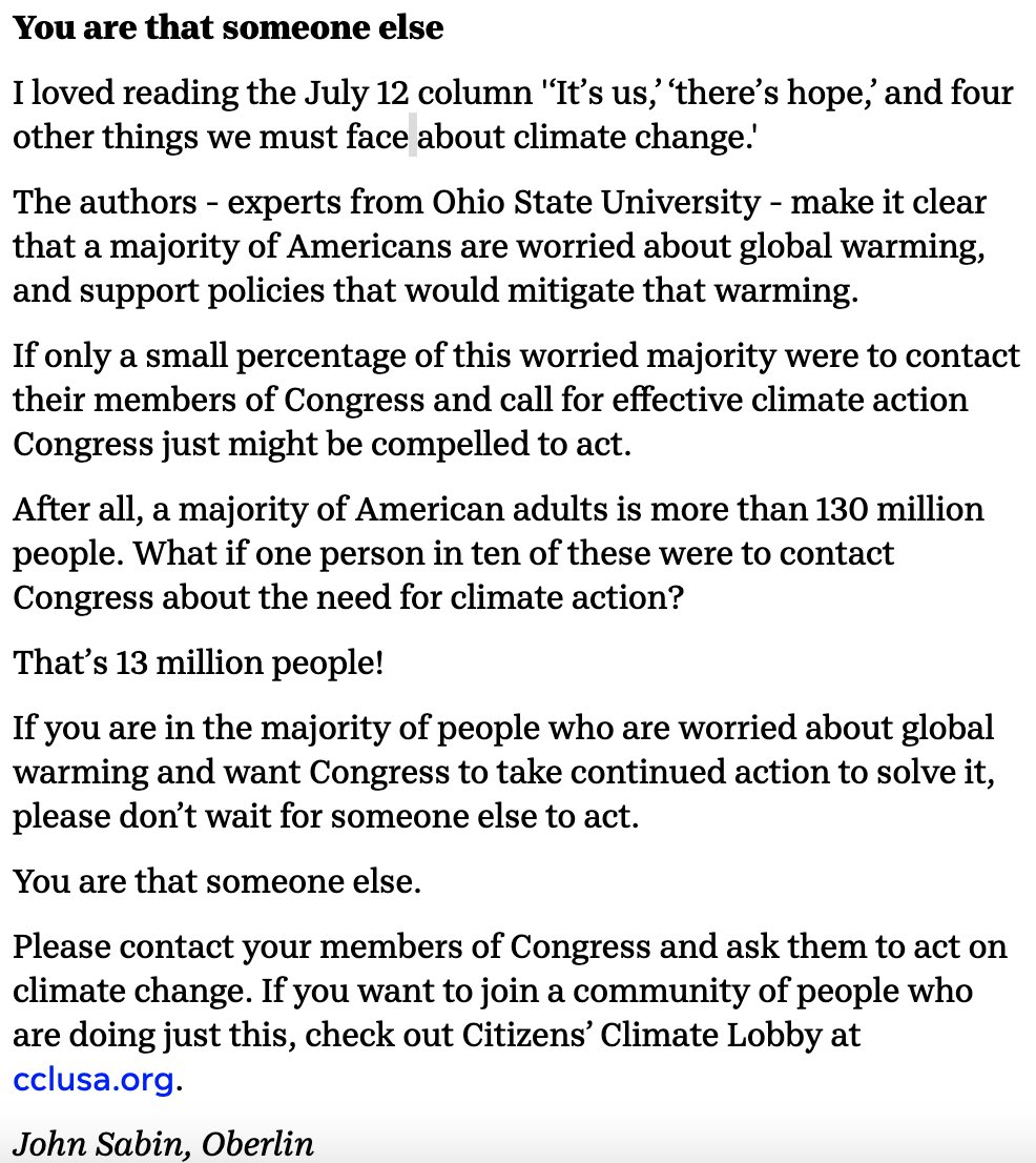 johnwsabin's tweet photo. Read and share my letter published yesterday in the @DispatchAlerts. And then please contact your members of Congress about the need for continued climate action. @boblatta @JDVance1 @SenSherrodBrown #grassrootsclimate https://t.co/w0ScKd7TGu