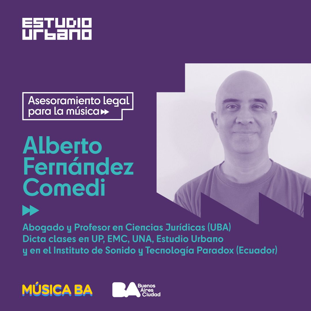 El 16/8 se abre una nueva edición del programa de asesoramiento legal para la industria musical que ofrece <a href="/EstudioUrbano/">Estudio Urbano</a> 

Muy contento de participar y formar equipo junto a Josefina Bonifacio y <a href="/EAgatiello/">Esteban Agatiello</a> 🙌🏽

👉🏽 Para anotarte tenés que entrar a  buenosaires.gob.ar/cultura/estudi…