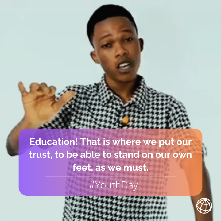 Sylla Aboubacar is a dynamic spoken word artist from #Guinea. He advocates for quality #education 📚 with his 🔥 verses! Have a listen: wrld.bg/EBhc50PwFFV #YouthDay