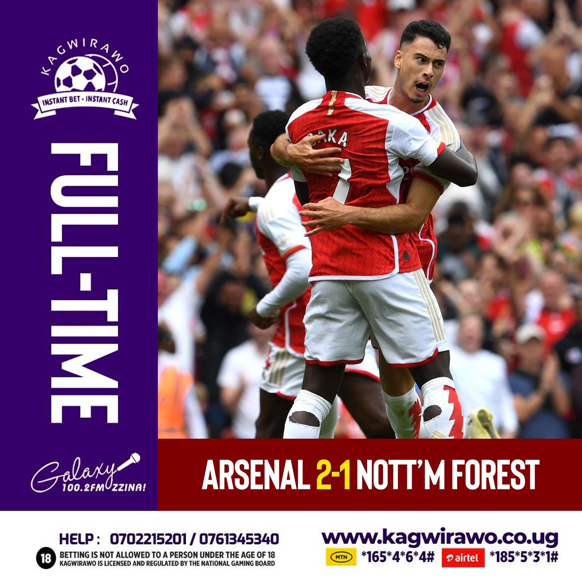 Arsenal win their opening game 

#KagwirawoUpdates | #ARSNFO