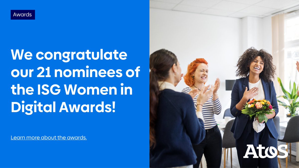 Over the years, countless women have made significant impacts in business &amp; technology. Join us in celebrating the <a href="/ISG_News/">ISG</a> Women in Digital Awards. Congratulations to our nominees from Atos!  For further details, visit 👉 isg-one.com/women-in-digit… #AdvancingWhatMatters #PowerOfWe