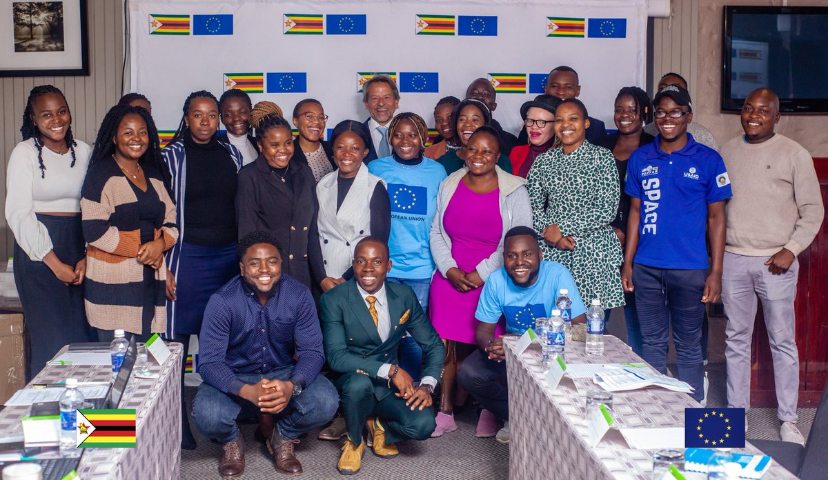 euinzim's tweet photo. This #InternationalYouthDay @euinzim is excited to welcome our  second #YouthSoundingBoard for 2023-2025!

These 2⃣3️⃣ young changemakers will help make 🇪🇺 EU projects more relevant &amp; participatory for youth. 👏 We look forward to introducing you to them soon! 
#EUinZim🇪🇺🇿🇼 https://t.co/RSMPq7hR5I