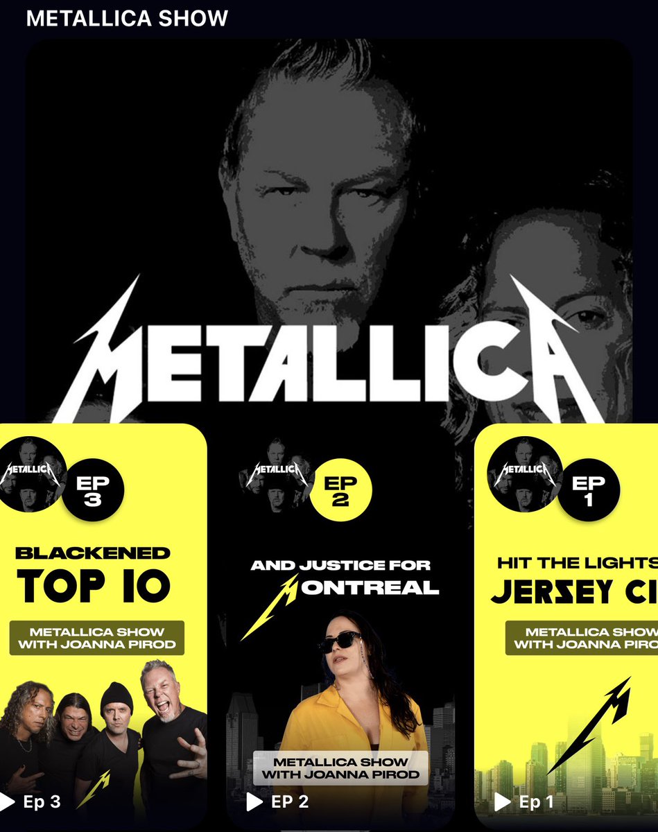 JoannaPirod's tweet photo. Ya pueden ver 4 episodios del Metallica Show por @GlobalYO_ 
#Metallica #M72 ⚡️⚡️⚡️#Metallica72Seasons 
https://t.co/MeJCh6CjEp https://t.co/jEhVvxHr4d
