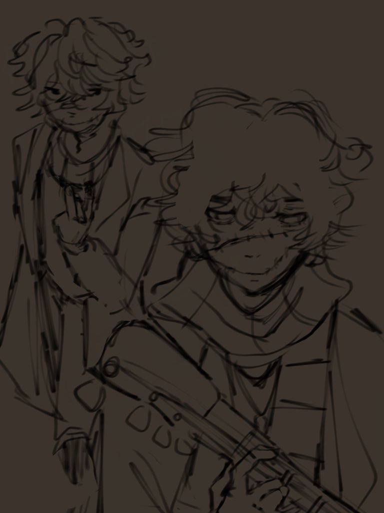 He’s my lil cutie patootie (HIS ASS DOES NOT KNOW HOW TO PLAY THE BASS!!) #homicidalliu #creepypasta