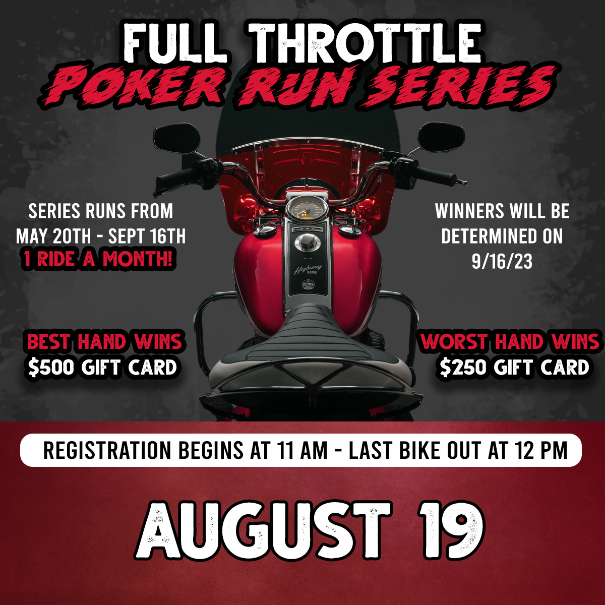 WRHD's tweet image. Don't miss out on our summer-long poker run series! Tomorrow, we'll be heading to another mystery destination, and you could get entered into our raffle on 9-19-23, to win a gift cards if you have the best or worst hand! ♣️❤️♠️ ♦️

#WRHD #PokerRun
