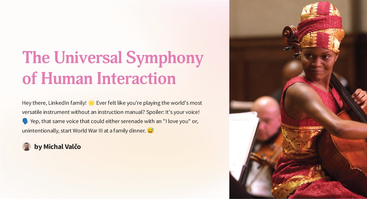 michaljesse's tweet photo. 🎤🎶 Ever felt your voice is a powerful instrument but sometimes hits the wrong note? 🎵 Dive into the symphony of human interaction with me! From avoiding conversational pitfalls to mastering the HAIL chords, let's fine-tune our verbal melodies together. 🌟🎧 #communication https://t.co/LmtiAXvxej