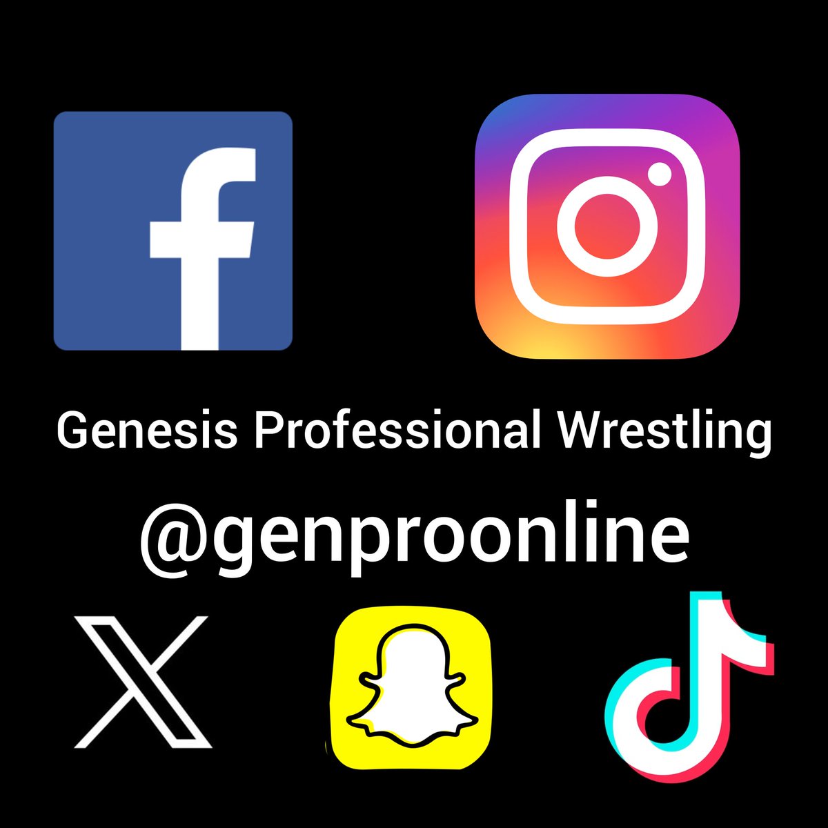 Follow us on all the major socials! 
Keep up to date with events, matches, and results! 
#wrestling #genesis #genpro #genesisprofessionalwrestling #professionalwrestling #prowrestling #tagteam #tagteamchampion #tagteamchampionship #wrestlinglife #wrestlingteam