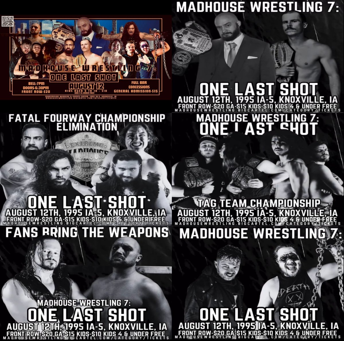 It's going down in Knoxville tonight

<a href="/MADHOUSESLAMS/">MADHOUSE WRESTLING</a> One Last Shot

<a href="/ClayACooper/">Clay Cooper</a> vs @jimmywylde II
<a href="/RoyalArjunSingh/">Arjun Singh</a> vs <a href="/EthanEverheart/">Ethan Everheart</a> vs <a href="/NastyNicNolan/">Nic Nolan</a> vs <a href="/ConanLycan/">Conan Lycan</a> 
@GableGalileo &amp; <a href="/ChillMaxChill/">Max “The Bitman” Chill</a> vs @JaxonKing29 &amp; <a href="/IsaiahFromThe6/">Zay K-47 🦍</a> 
<a href="/saintishere_6/">SAINT</a> vs @RayFeuring 
Ugly vs AVB