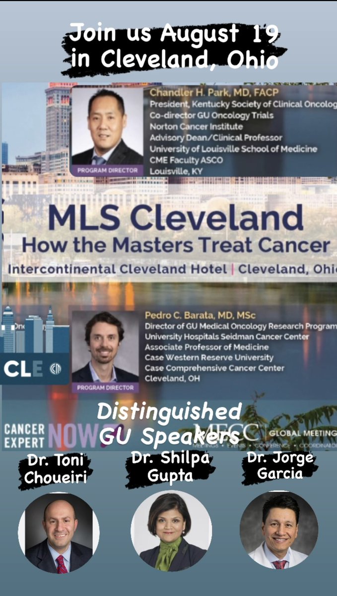 ⭐️Join me and my good friend Dr. Pedro Barata in #Cleveland on Saturday August 19. We will have Global leaders in GU oncology on “How the Masters treat Kidney, Bladder, and Prostate cancers” @PBarataMD @DrChoueiri @shilpaonc @GUONCGarciaJA 👇Click here 👇 web.cvent.com/event/217ddecd…
