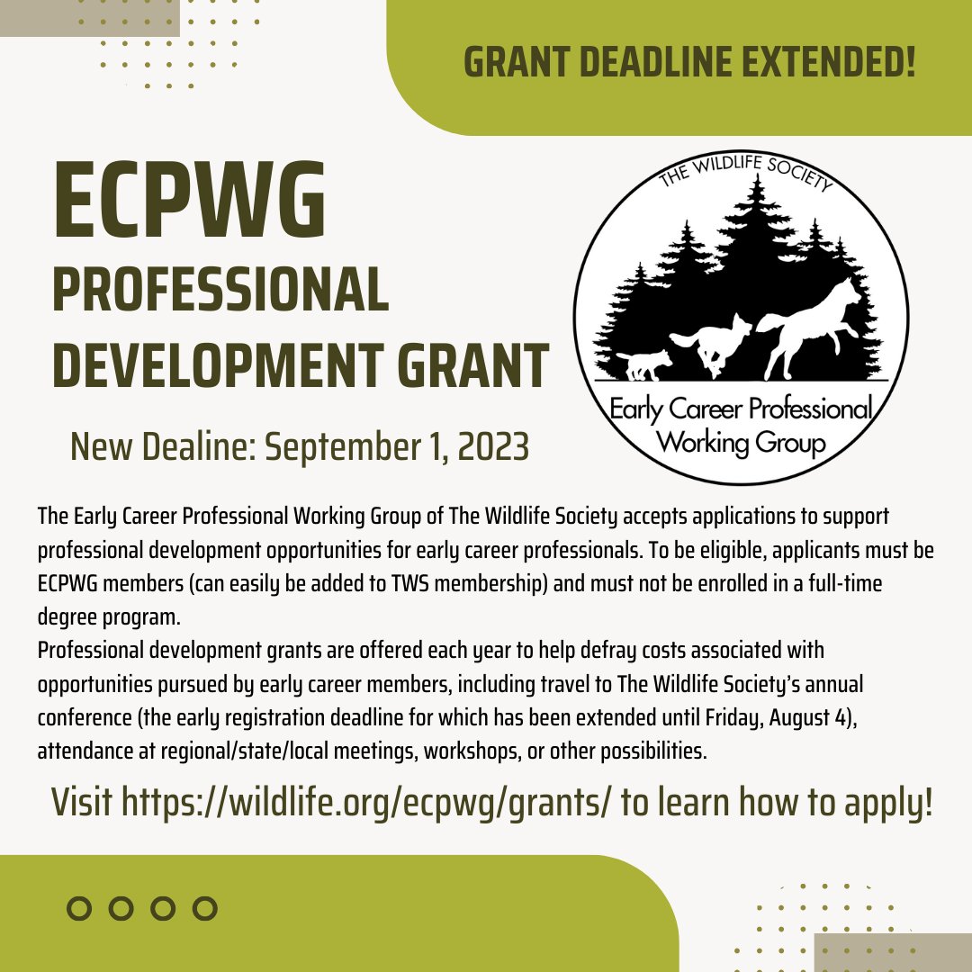 🚨 Deadline extended! 🚨
Apply today to the ECPWG Professional Development Grant! Details in attached flyer. Deadline Sept 1! 📆