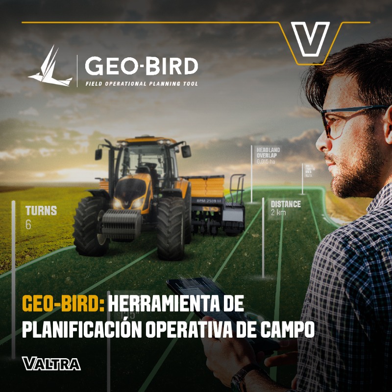 ValtraArgentina's tweet photo. ¿Sabés qué es #GEOBird? Una nueva herramienta de FUSE desarrollada para planificar y optimizar de forma independiente las líneas de trabajo mediante el sistema GNSS🛰.
Acercate al concesionario de tu zona para conocer más sobre esta y otras soluciones de #AgriculutraDigital. https://t.co/gXpayrKjOR