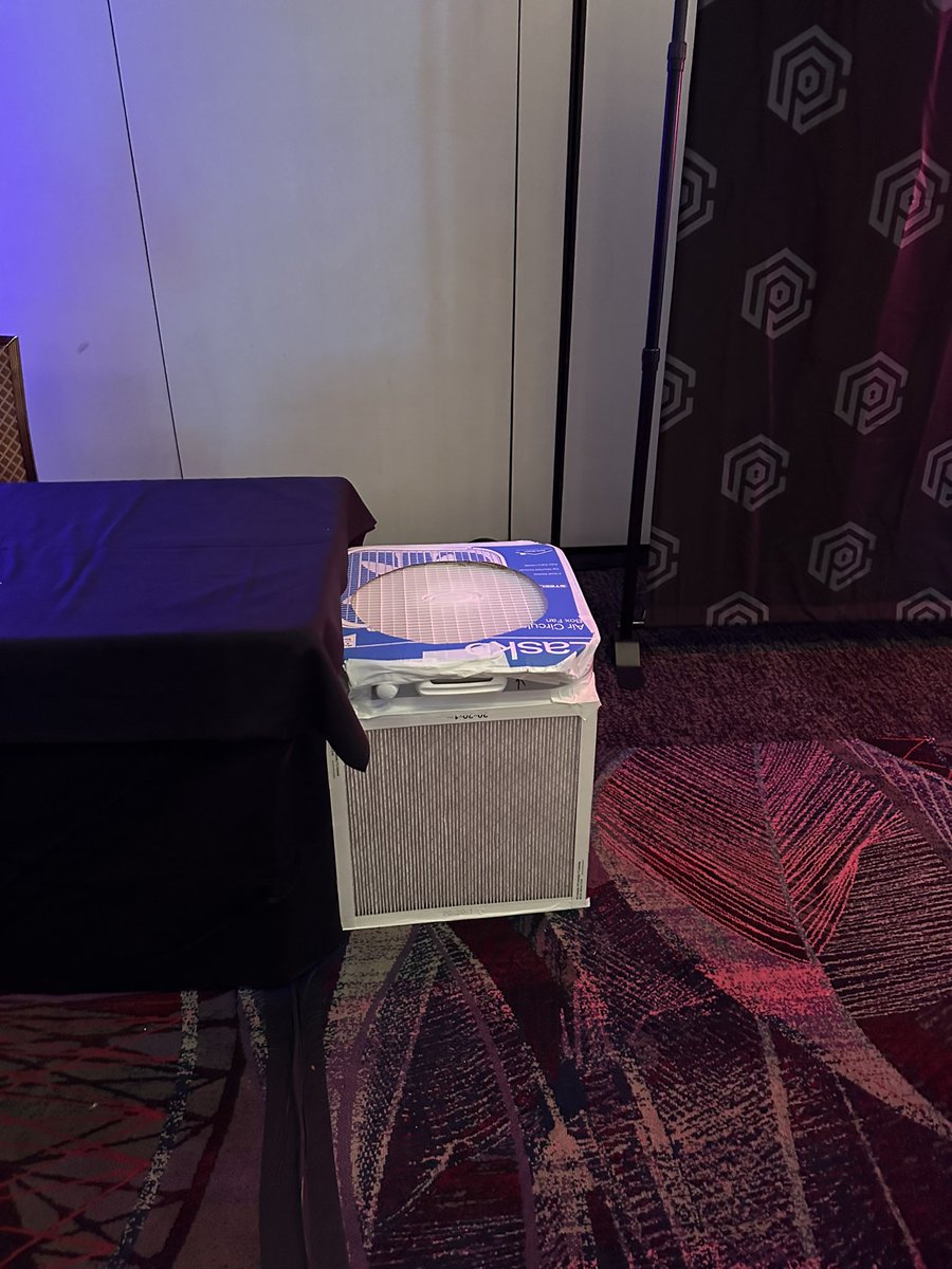 AmberCClifton's tweet photo. Shout out to @CryptoVillage for having these babies stashed around. Such a small thing, such a big impact on air quality. #DEFCON31 https://t.co/D9xgYPdxr6