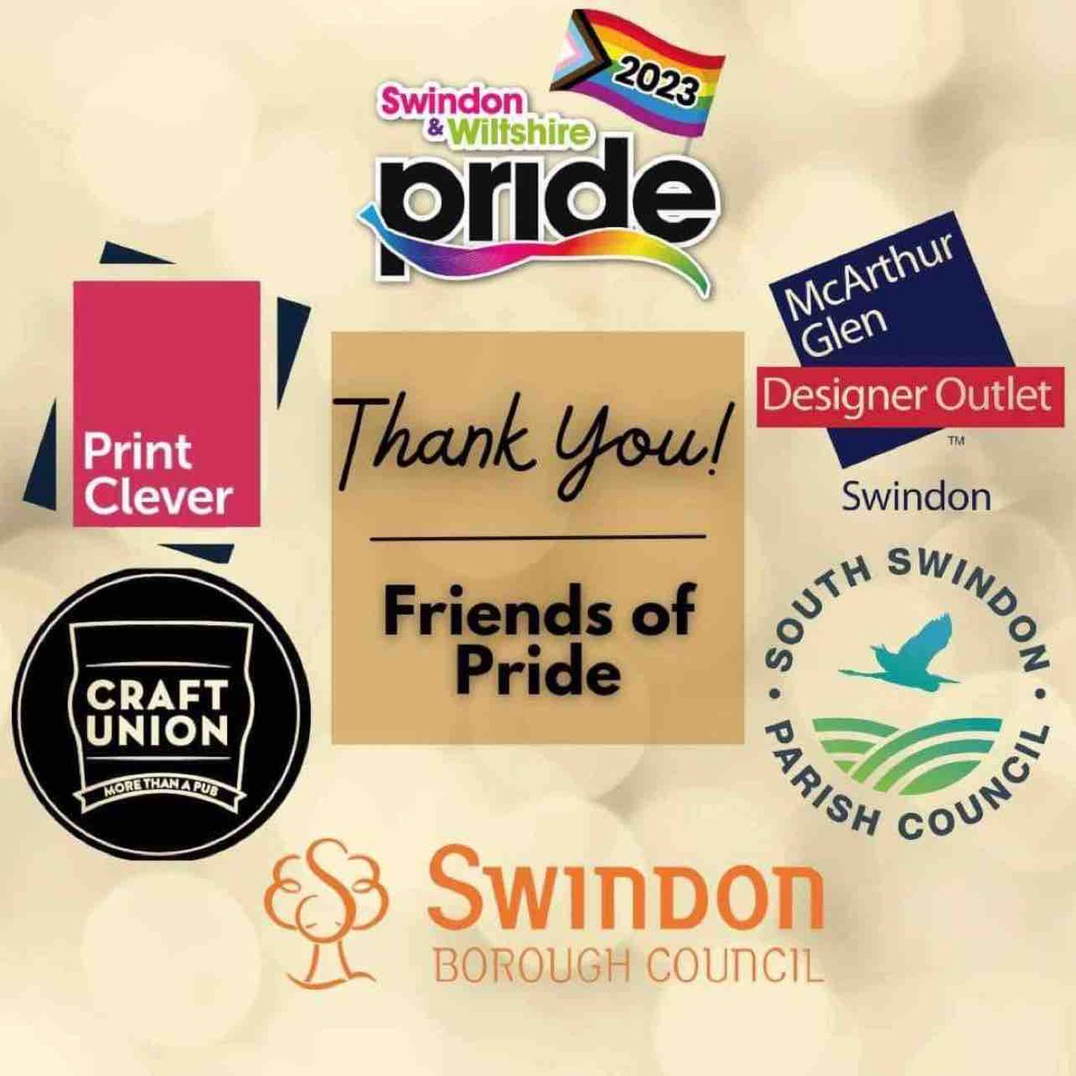Swindonwiltspri's tweet image. A big thank you to our Swindon  &amp;amp; Wiltshire Pride Friends of Pride 🌈 🤩

We are so grateful for your continued support and making today possible!

#PrintClever #CraftUnion #SwindonBoroughCouncil #SouthSwindonParishCouncil #McArthurGlenDesignerOutlet