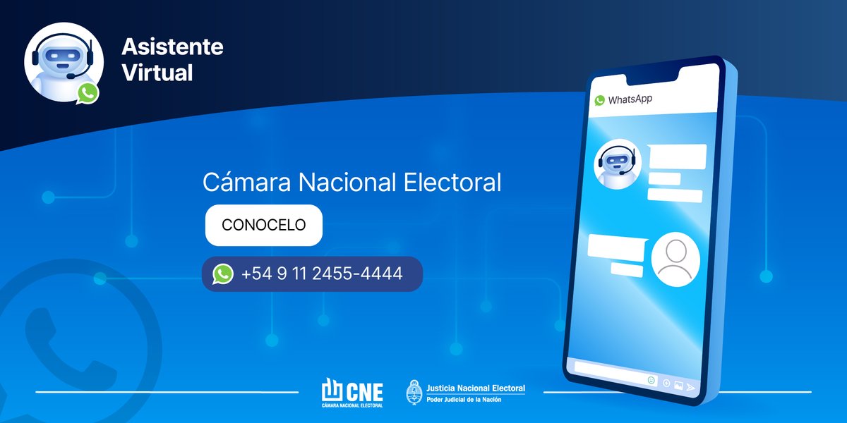 CamaraElectoral's tweet photo. #Elecciones2023

Comunicate con nuestro Asistente Virtual Vot-A para saber dónde votás mañana y realizar consultas sobre el proceso electoral. https://t.co/fQAElCY1PC