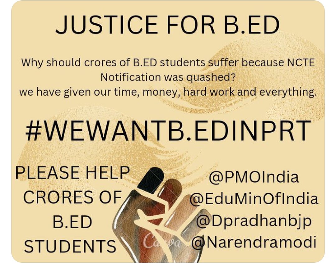 AdarshVerma7408's tweet photo. #WeWantBEDInPRT
@PMOIndia
@dpradhanbjp
@ncteDelhi
@LightofLaw1
@CMBiharNK
@myogiadityanath
Please Bring ordinance to change the decision of respected supreme court, We have put lot's of effort,time,money,energy to get Primary Tet certificate,it's not just a paper for us. https://t.co/4zTzUy2zLL