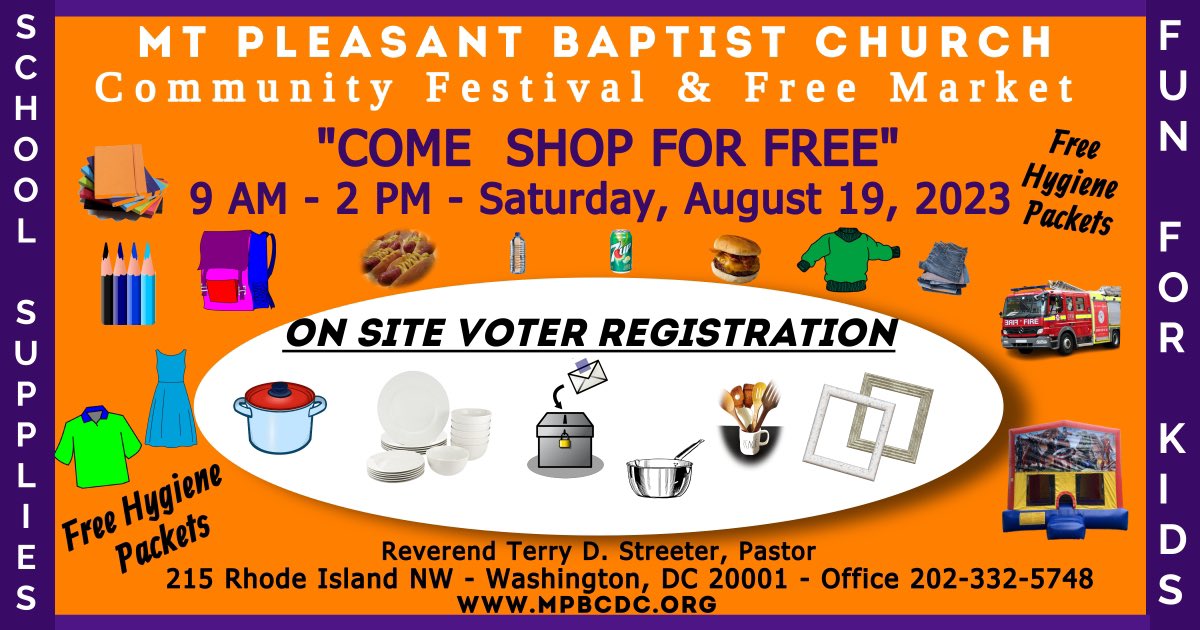 FREE • FREE • FREE‼️ Market!
Pick up what you need at NO COST‼️
Saturday 9am-2pm 8.19.2023