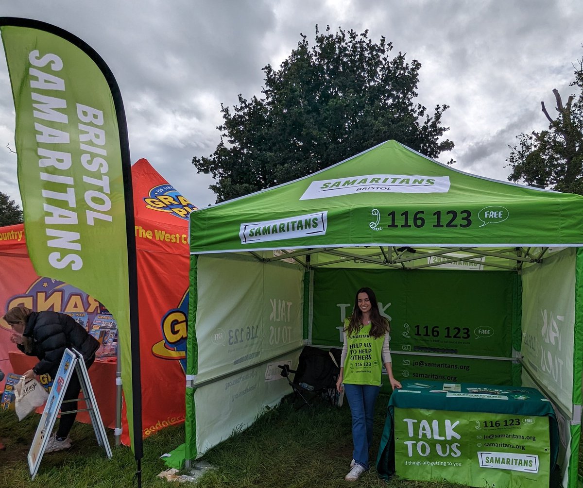 bristolsams's tweet photo. Rain or shine, Samaritans are here when you need us. Tel 116 123. @bristolsams are at @bristolballoon fiesta meeting the crowds. Come and find us by the ferris wheel to learn more about Samaritans, or if you need someone to talk with. Our telephone lines are open 24 hours a day. https://t.co/sfuLHZwdi5