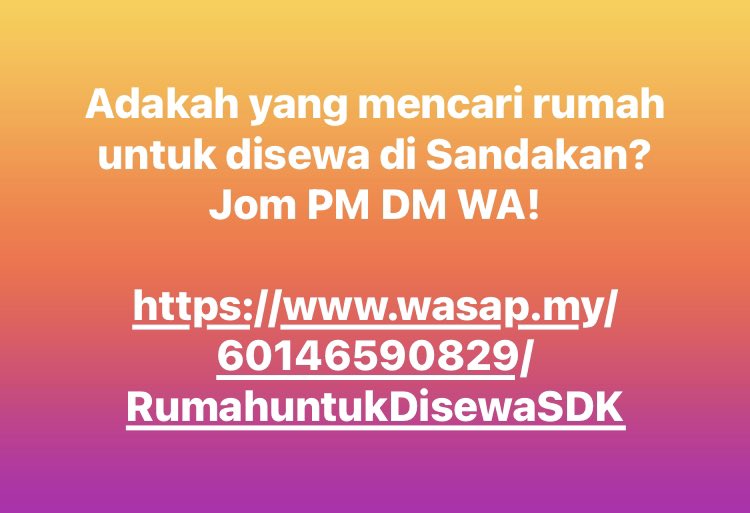 Nah gais! Ada yang cari rumah sewa di Sandakan? Jom PM tepi!

wasap.my/60146590829/Ru…

<a href="/SDKNCity/">Sandakan City</a> <a href="/SANDAKANtwt/">Sandakan City 😷</a> <a href="/SandakanOnline/">Sandakan Online</a>