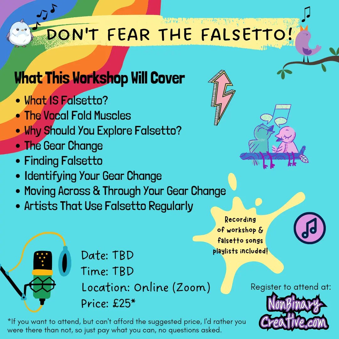 EnbyCreative's tweet photo. Trans Voice Training & ADHD creativity workshops are afoot!
Let me know which workshops you're interested in by filling out the Google form linked on the homepage of my website: https://t.co/iQgmhdrh1c
#TransVoiceTraining #ADHDcreativeWorkshop #SingingWorkshop https://t.co/hWyQiwRYYo