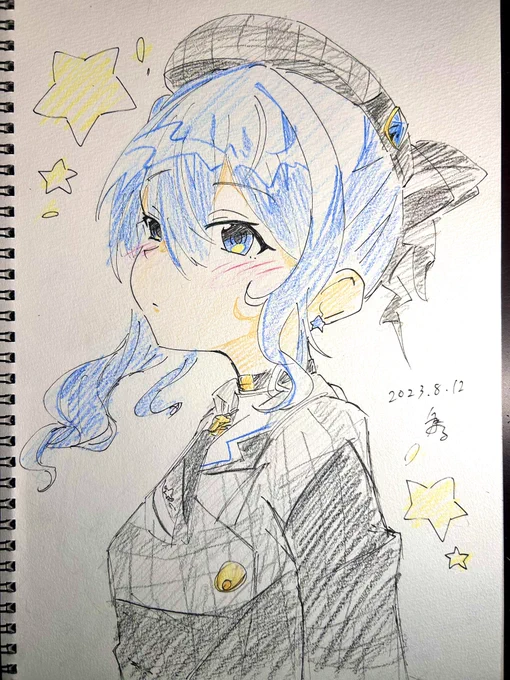 #ほしまちぎゃらりー 
誕生日で16歳になりました🎂
16歳初めの絵はすいちゃんです☄️ 