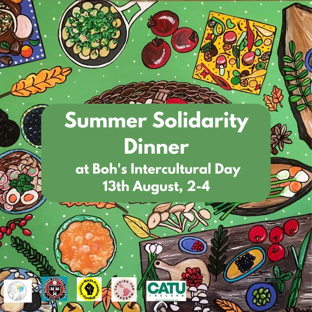 Summer Solidarity Dinner, tomorrow in Dalymount Park, from 2pm - 4pm. 

With face painting, African drumming workshops, silent disco, mural tour, arts &amp; crafts, competitions, and more. 

See you there!