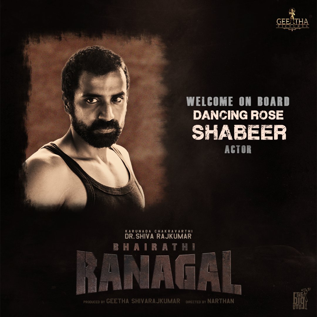CinemaCriticss's tweet photo. #BhairathiRanagal: 'Dancing Rose' Fame @actorshabeer On-Boardπ₯
Stars: @NimmaShivanna
Music: @RaviBasrur
Direction: #Narathan
Prequel Of #Mufti (#PathuThala)
Pan-India Release!! https://t.co/NU5diBQ97E