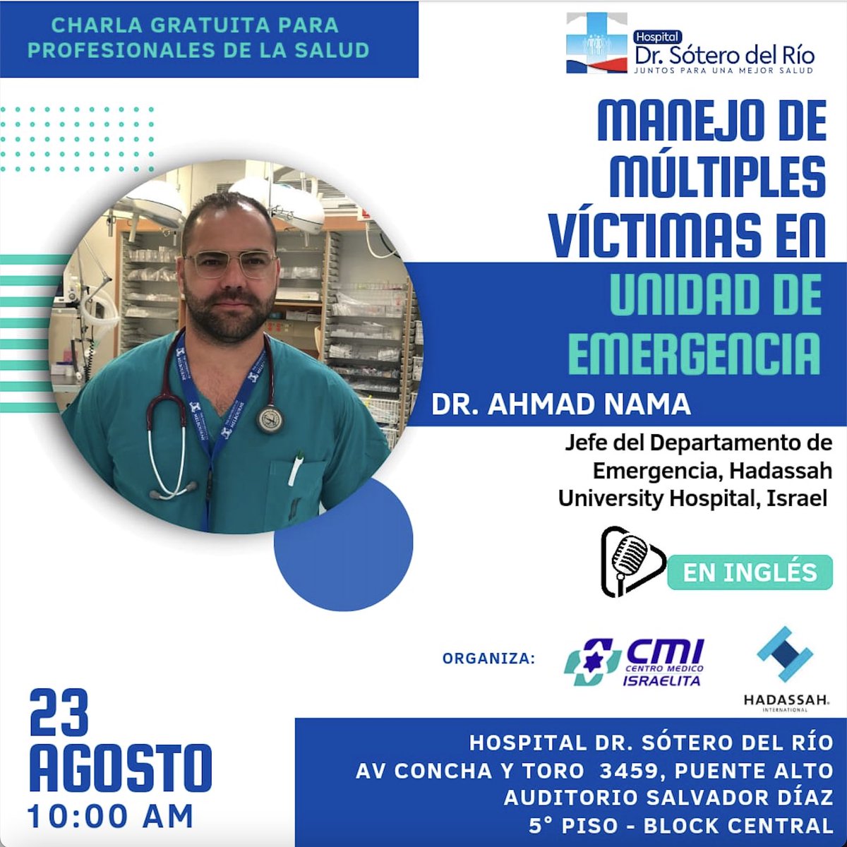 Los esperamos a nuestra próxima reunion de Trauma en Agosto! El Dr Nama, nos hablara sobre Manejo de Multiples Víctimas. Nos Vemos!