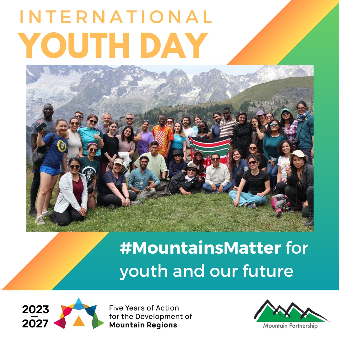 UNmountains's tweet photo. Today is International Youth Day! Here is a group shot of the #IPROMO2023 participants from this year's course titled "Youth and the future of mountain forests". #MountainsMatter https://t.co/hdiRNtcs0D