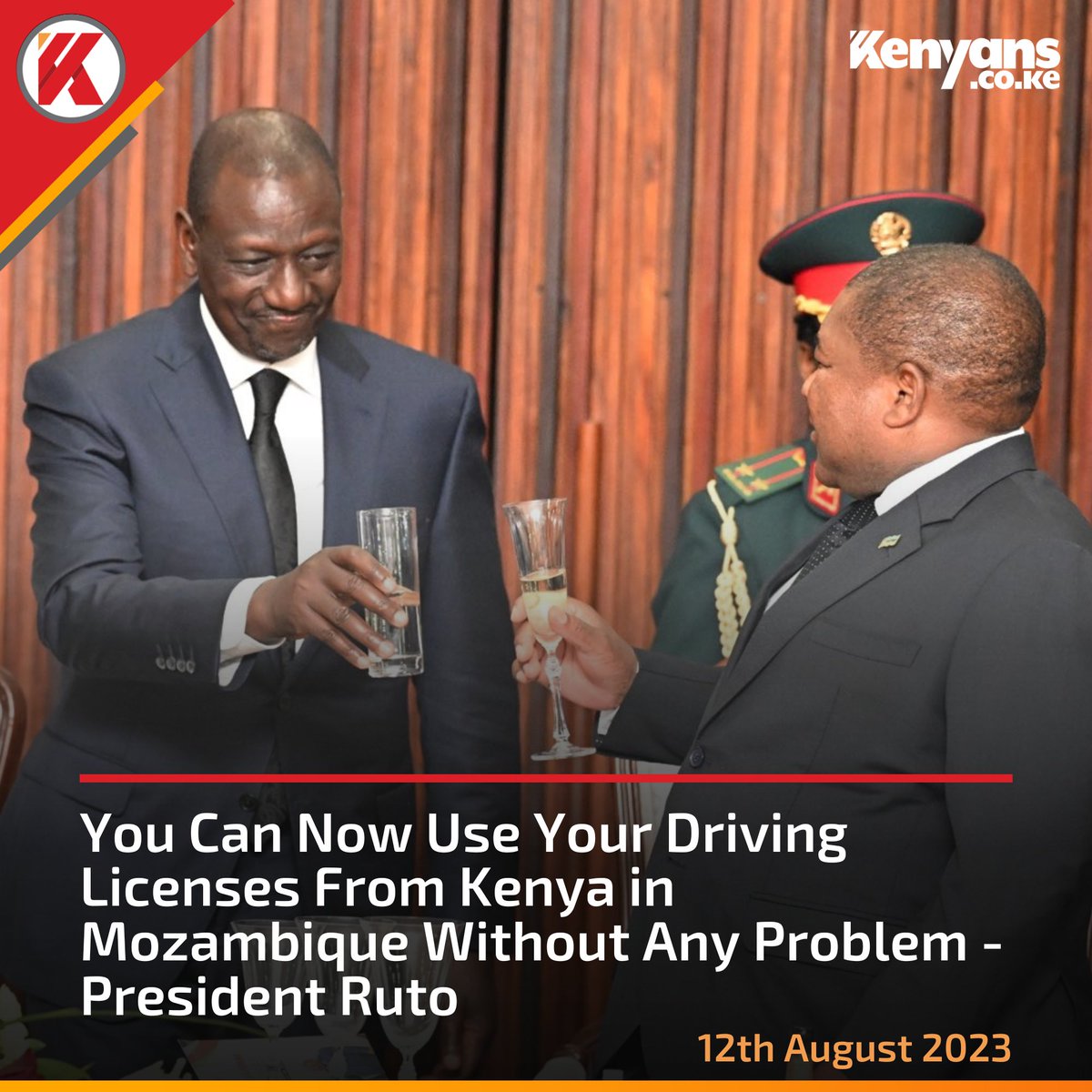 Kenyans's tweet photo. You can now use your driving licenses from Kenya in Mozambique without any problem - President Ruto https://t.co/hexnvKAseP