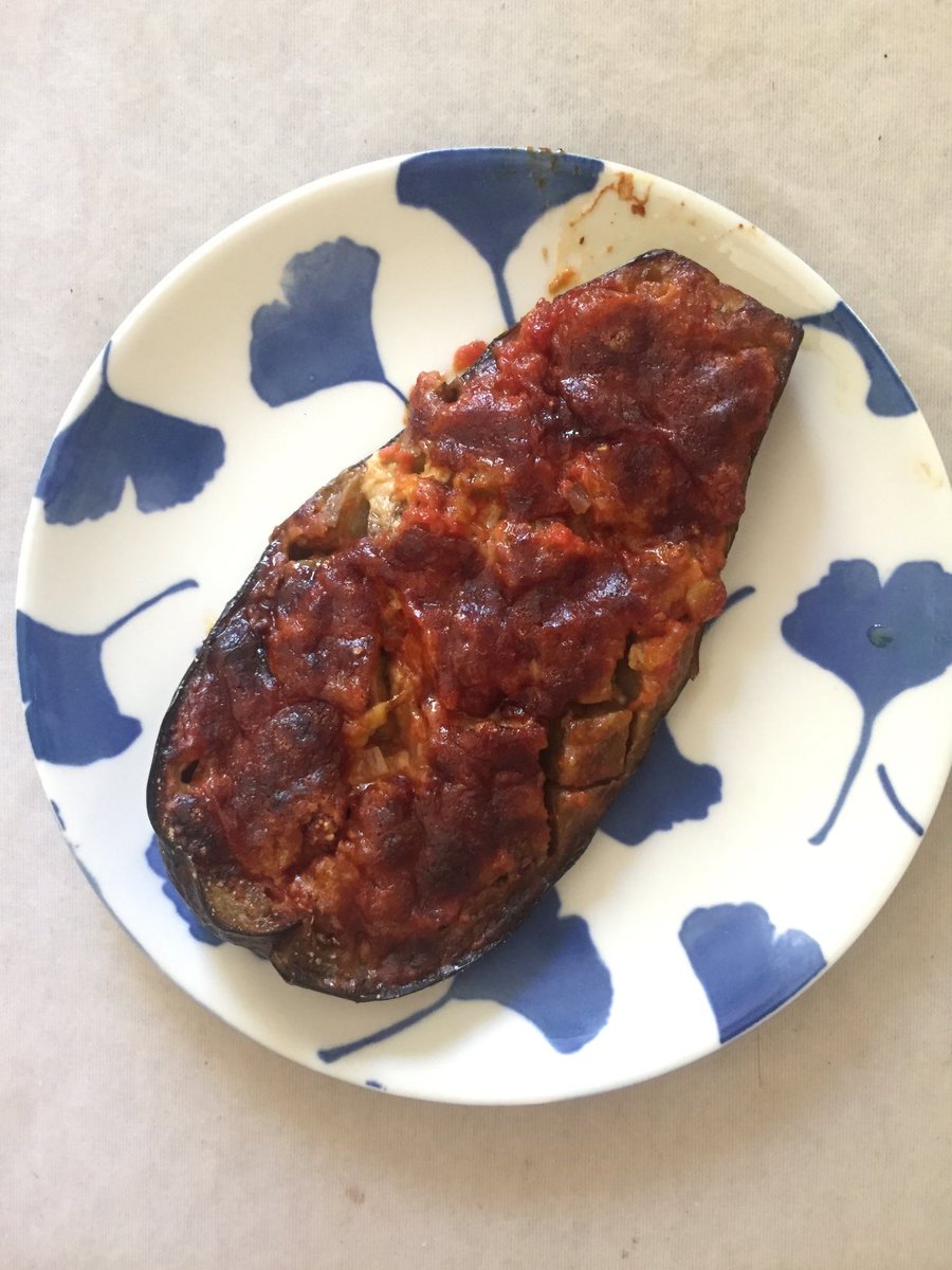 Lunch was my version of aubergine parmigiana. Not authentic, but good and easy.