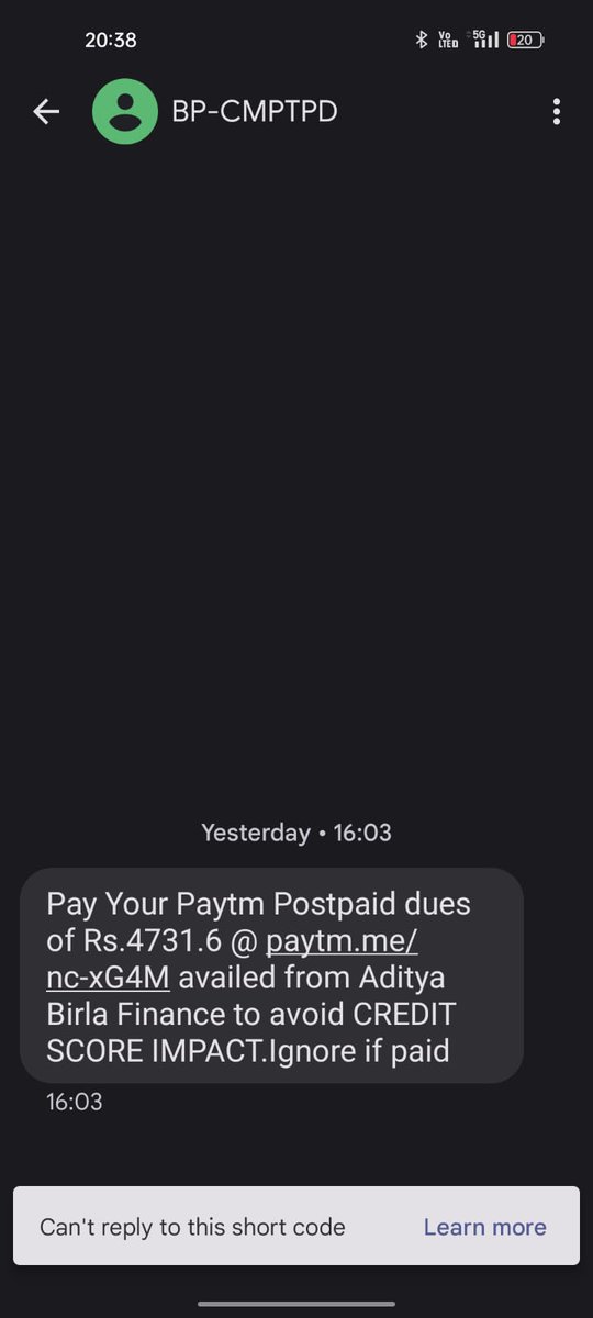 hsinghal1995's tweet photo. @Paytmcare
Mobile number - 9667366593
Paytm blocked since 7th August, unable to use paytm payments bank funds and unable to pay Postpaid bill. No resolution provided yet. Customer care asking to contact Kaushal and ask them to withdraw their complaint but I don't him.Please help https://t.co/k8lOytHxhM